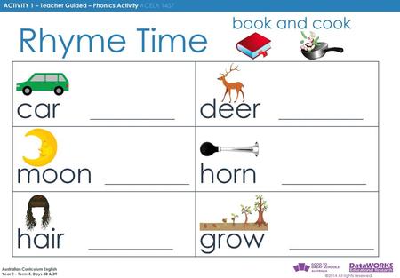 Rhyme Time car __________________ deer __________________