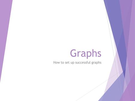 How to set up successful graphs