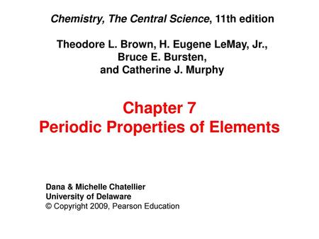 Periodic Properties of Elements