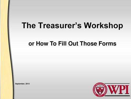 The Treasurer’s Workshop