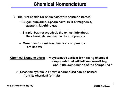 Chemical Nomenclature