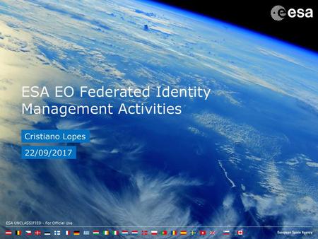 ESA EO Federated Identity Management Activities