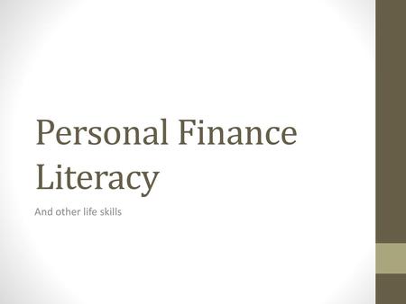 Personal Finance Literacy