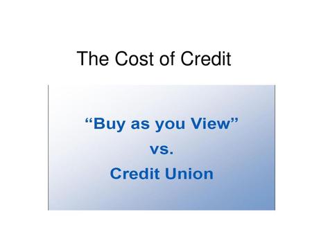 The Cost of Credit.