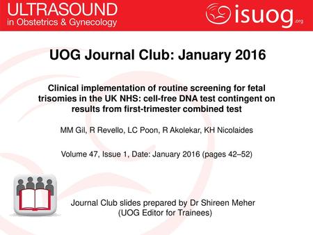 UOG Journal Club: January 2016