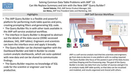 Solving Common Data Table Problems with JMP® 13: