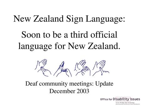 New Zealand Sign Language: