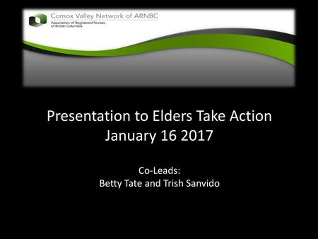 Presentation to Elders Take Action January