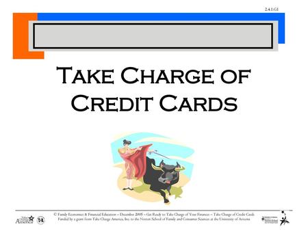 Take Charge of Credit Cards