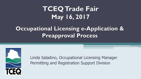 Occupational Licensing e-Application & Preapproval Process