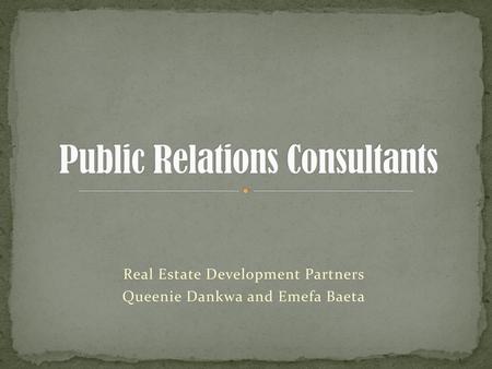 Public Relations Consultants