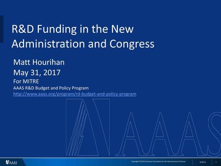 R&D Funding in the New Administration and Congress