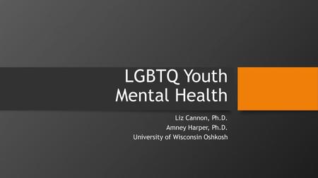 LGBTQ Youth Mental Health