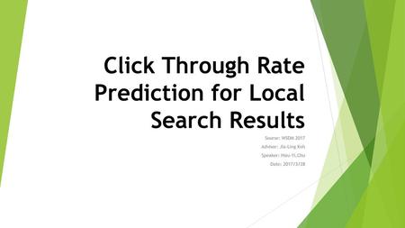 Click Through Rate Prediction for Local Search Results