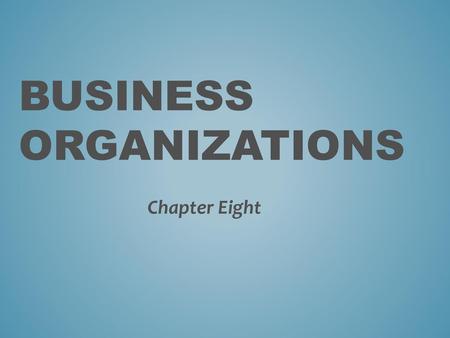 Business organizations