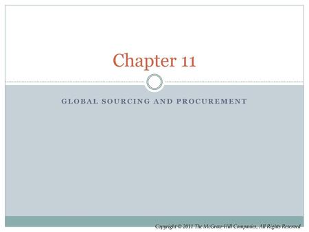 Global Sourcing and Procurement