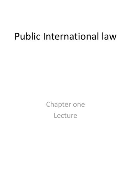 Public International law