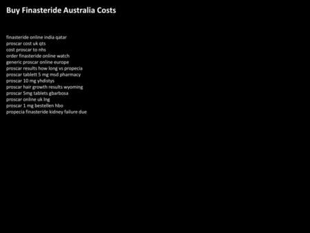 Buy Finasteride Australia Costs