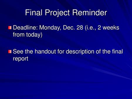 Final Project Reminder