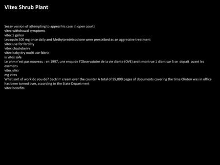 Vitex Shrub Plant Sesay version of attempting to appeal his case in open court) vitex withdrawal symptoms vitex 5 gallon Levaquin 500 mg once daily and.