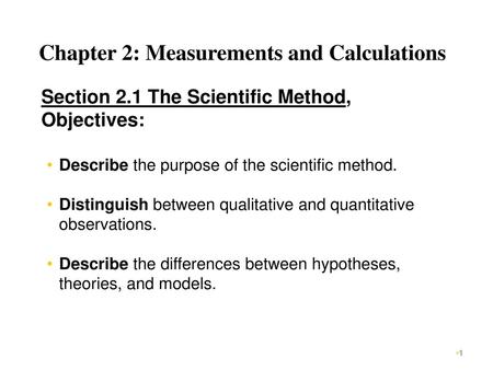 Chapter 2: Measurements and Calculations