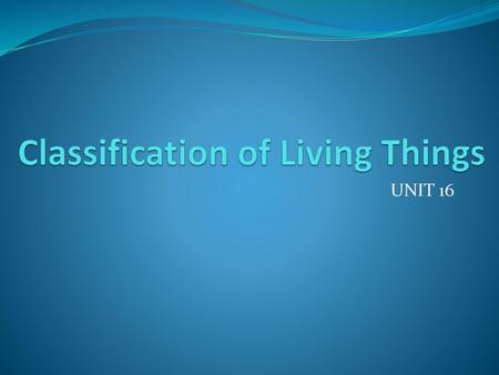 Classification of Living Things