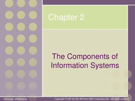 The Components of Information Systems