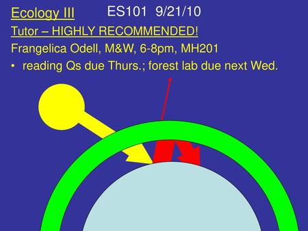 ES101 9/21/10 Ecology III Tutor – HIGHLY RECOMMENDED!