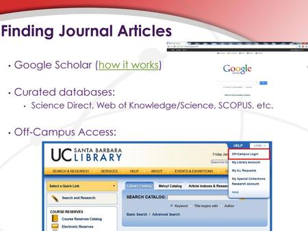 Finding Journal Articles