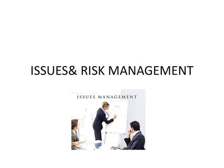 ISSUES& RISK MANAGEMENT