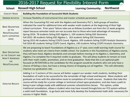 Request for Flexibility Interest Form