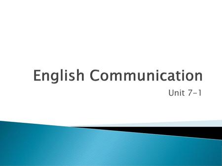 English Communication