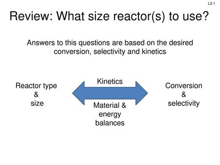 Review: What size reactor(s) to use?