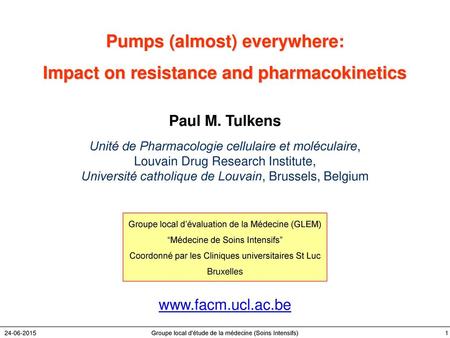 Pumps (almost) everywhere: Impact on resistance and pharmacokinetics