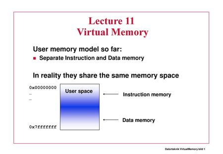 Lecture 11 Virtual Memory