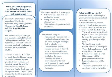 Have you been diagnosed with Gorlin Syndrome,