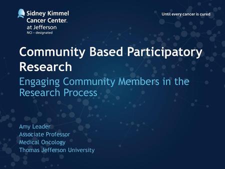 Community Based Participatory Research