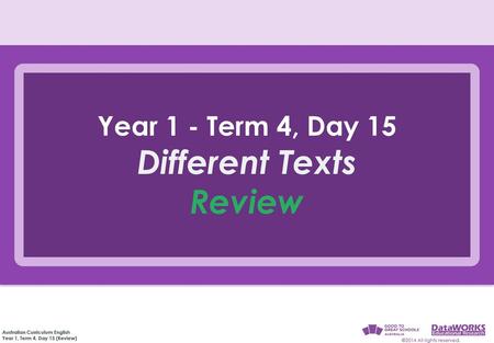 Different Texts Review