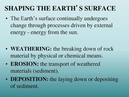 The Shape of the Earths Surface