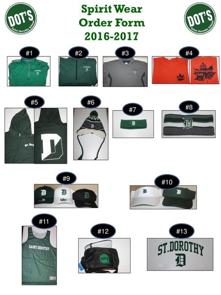 Spirit Wear Order Form 2016-2017 #1 #2 #3 #4 #5 #6 #8 #7 #9 #10 #11 #12 #13.