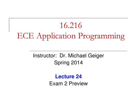 ECE Application Programming