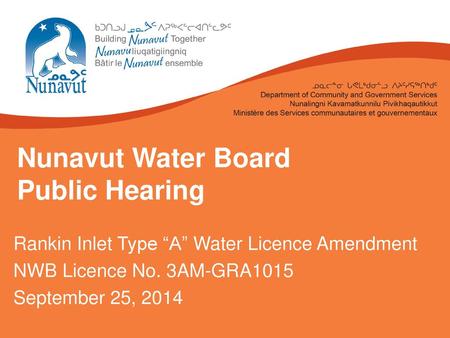 Nunavut Water Board Public Hearing