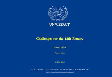 Challenges for the 12th Plenary