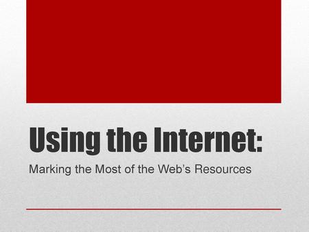 Marking the Most of the Web’s Resources