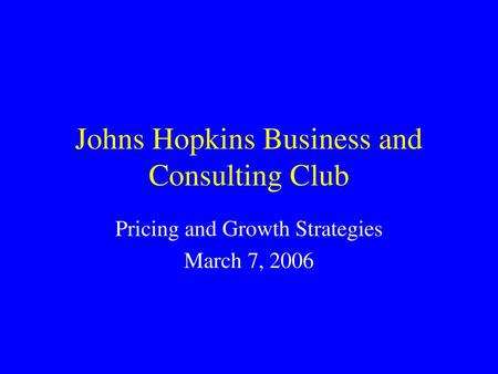 Johns Hopkins Business and Consulting Club