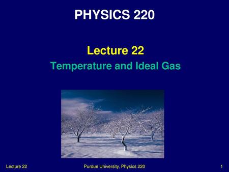 Temperature and Ideal Gas