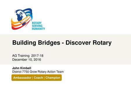 Building Bridges - Discover Rotary