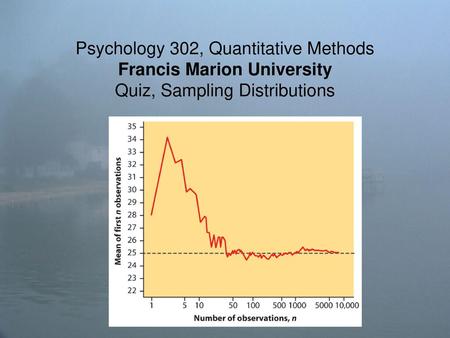 1.	According to ______ the larger the sample, the closer the sample mean is to the population mean. (p. 251) Murphy’s law the law of large numbers the.