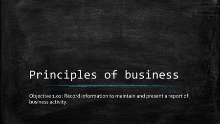 Principles of business