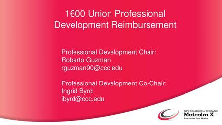 1600 Union Professional Development Reimbursement